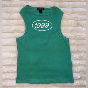Boohoo Green Tank Top with 1999 Design